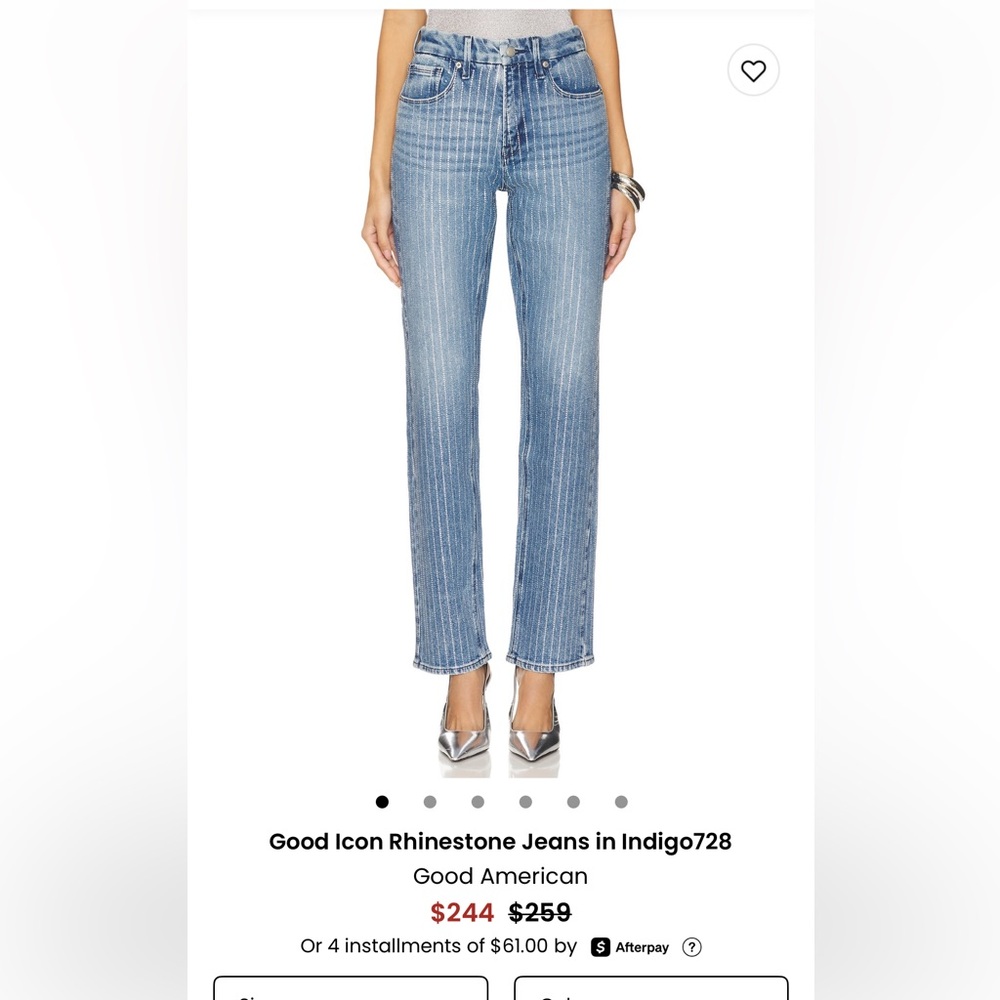 Good American Blue Straight Leg Jeans